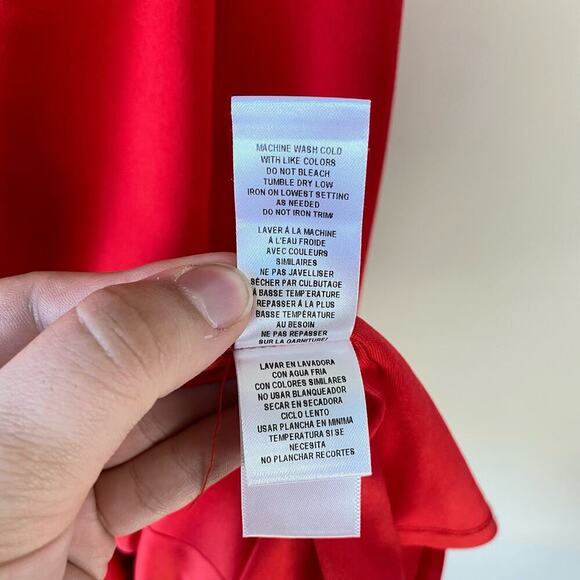 JULIA JORDAN Dress Twist Halter Neck Sleevless Midi Crepe Sheath Keyhole Red 14 - Picture 7 of 10